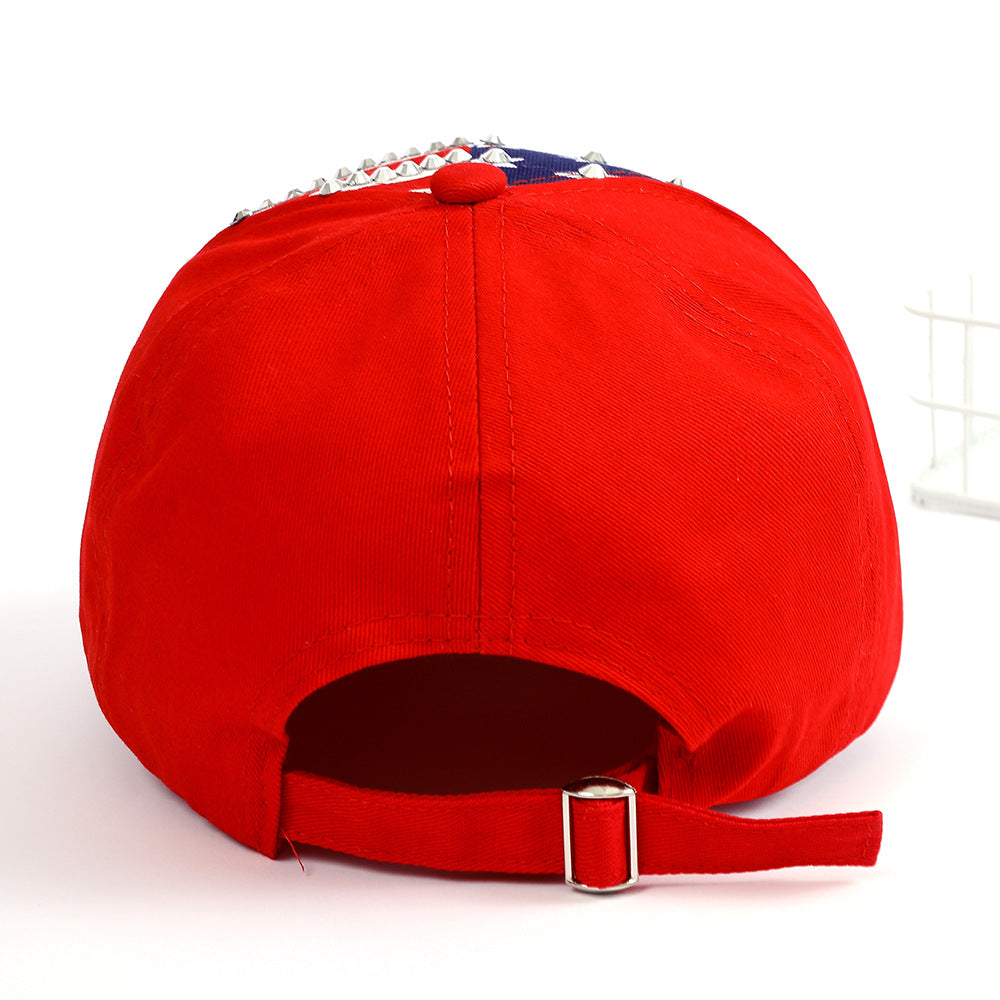 Wholesale American Flag Diamond Denim Polyester Baseball Cap